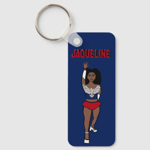 Majorette/ Dancer Keychain Blue Silver Eagle A Nyckelring
