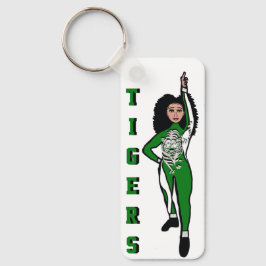 Majorette/ Dancer Keychain Grönt Vit Tiger B Nyckelring