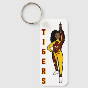 Majorette/ Dancer Keychain Gult Maroon Tiger A Nyckelring
