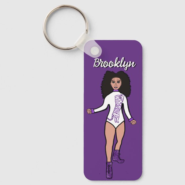 Majorette/ Dancer Keychain Lila Tiger B Nyckelring (Framsida)