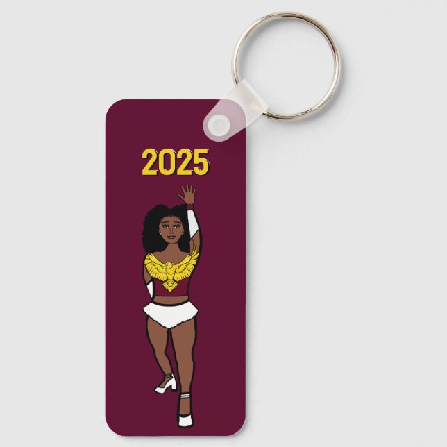 Majorette/ Dancer Keychain Maroon Guld Eagle A Nyckelring (Baksida)