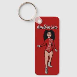 Majorette/ Dancer Keychain Red Silver Tiger B Nyckelring