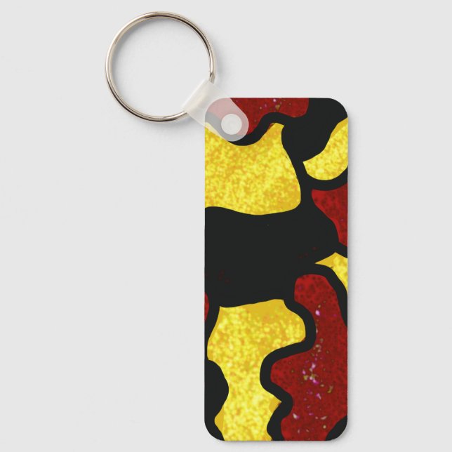 Majorette/ Dancer Keychain  Red Yellow Camo Nyckelring (Framsida)