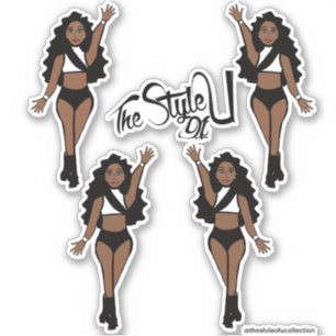 Majorette / Dancer Stickers Black & White C Klistermärken