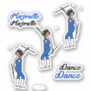 Majorette / Dancer Stickers Blue Diamond Klistermärken