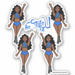 Majorette / Dancer Stickers Blue & Grått Klistermärken