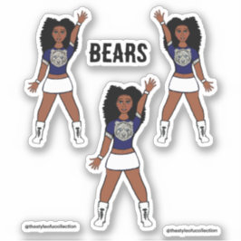 Majorette / Dancer Stickers Blue Silver Bear A Klistermärken