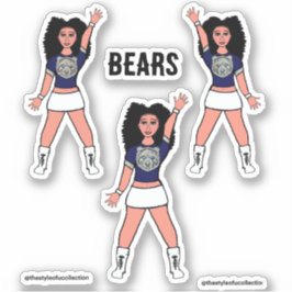 Majorette / Dancer Stickers Blue Silver Bear B Klistermärken
