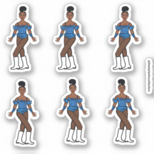 Majorette/ Dancer Stickers Blue Stones Klistermärken