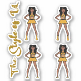 Majorette / Dancer Stickers Golden Gräs Klistermärken