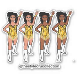 Majorette / Dancer Stickers Gult Fringe Klistermärken