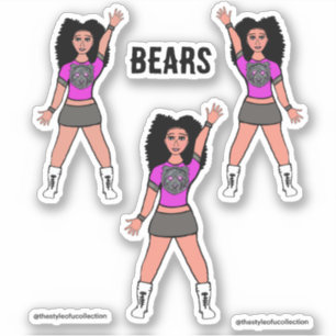 Majorette/Dancer Stickers Rosa Silver Bear B Klistermärken