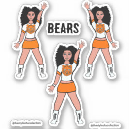 Majorette / Dancer Stickers White Orange Bear B Klistermärken