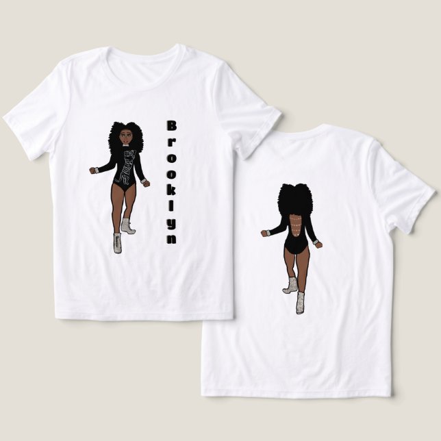 Majorette/ Dancer Tee Black Silver Tiger A (Design fram och bak)