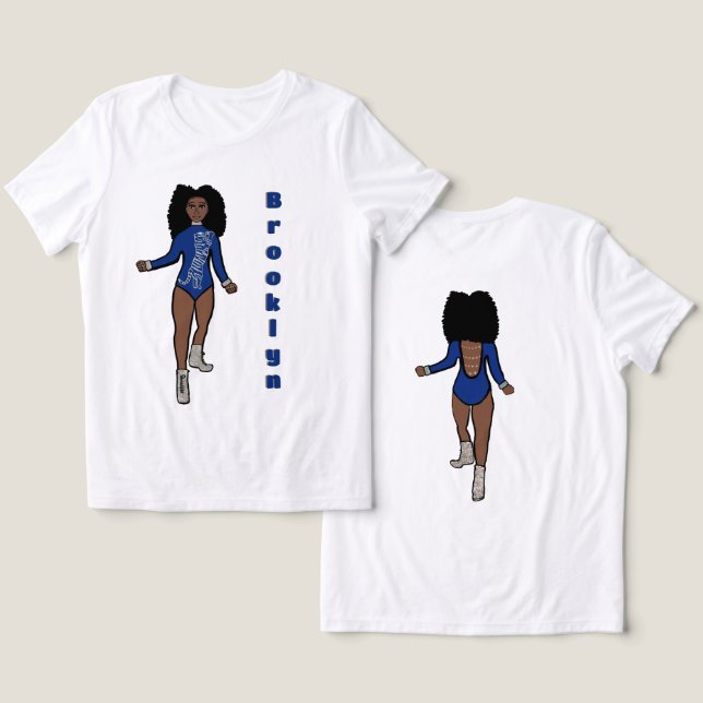 Majorette/ Dancer Tee Blue Silver Tiger A (Design fram och bak)