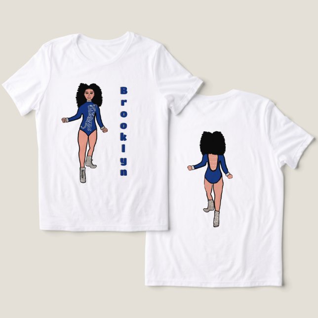 Majorette/ Dancer Tee Blue Silver Tiger B (Design fram och bak)