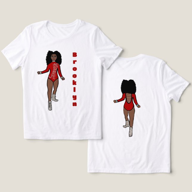 Majorette/ Dancer Tee Red Silver Tiger A (Design fram och bak)