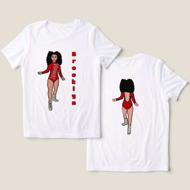 Majorette/ Dancer Tee Red Silver Tiger B (Design fram och bak)