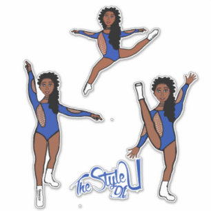 Majorette / Dancer Tri Pose Blue Klistermärken