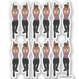 Majorette / Dansar Sticker Lilac Svart Klistermärken