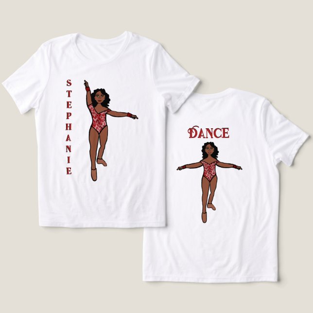 Majorette/Dansar T-shirt Röd Djur  (Design fram och bak)