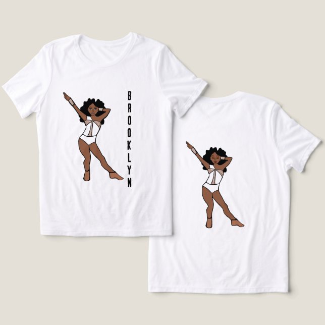 Majorette/ Dansare Vita Sten A T Shirt (Design fram och bak)