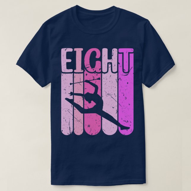 Majorette Girl 8th Birthday Baton Twirling T Shirt (Design framsida)