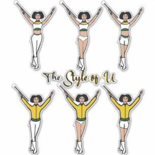 Majorette Quick Change Stickers ( Guld Grönt ) Klistermärken