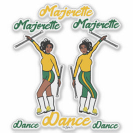 Majorette Stickers (Grönt Gult 2) Klistermärken