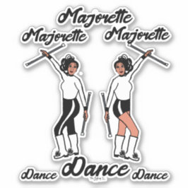 Majorette Stickers (Svartvit) Klistermärken
