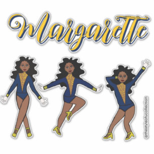 Majorette Tri-Pose Blå/Gul Diamant #1 Klistermärken