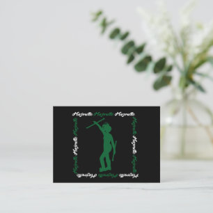 Majorette Twirler Notecard #1 ( Grönt Black ) Anteckningskort