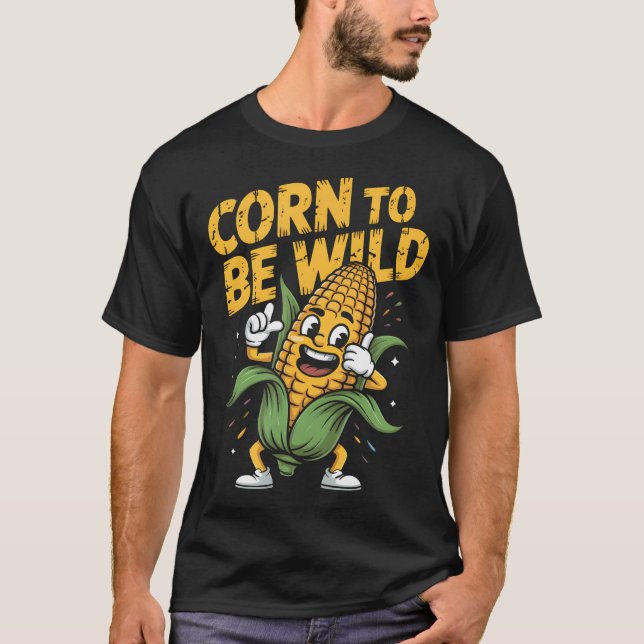 Majs Att Vara Vild Rolig Grönsak Dansfest Kern T Shirt (Framsida)