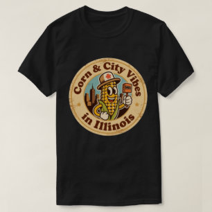 Majs möter staden_ Illinois Vintagekonst T Shirt