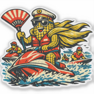 Majsbefälhavare Surfpatrull — Vintage sommarhav Klistermärken
