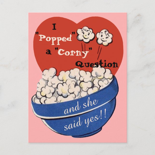 Majsfråga, Sött Retro Sparat Datum Meddelande Vykort (Framsida)