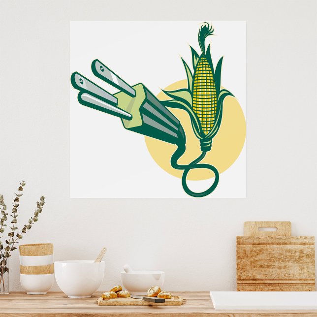 Majskraft Elektrisk Kontakt Förnybar Biobränsle En Poster (Skapare uppladdad)