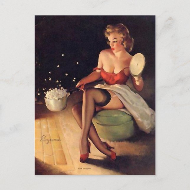 Majsplätts Pin Up Vykort (Framsida)