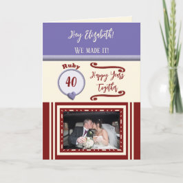 Maka, 40-årsjubileum, lila foto kort