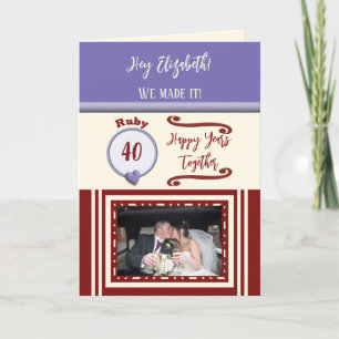 Maka, 40-årsjubileum, lila foto kort