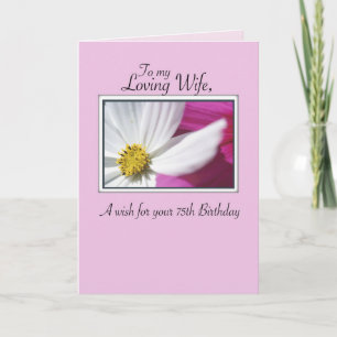 Maka 75:e Rosa Birthday White Flower Religiösa Kort