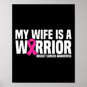 Maka är en krigare Rosa Ribbon Breast Cancer Aware Poster