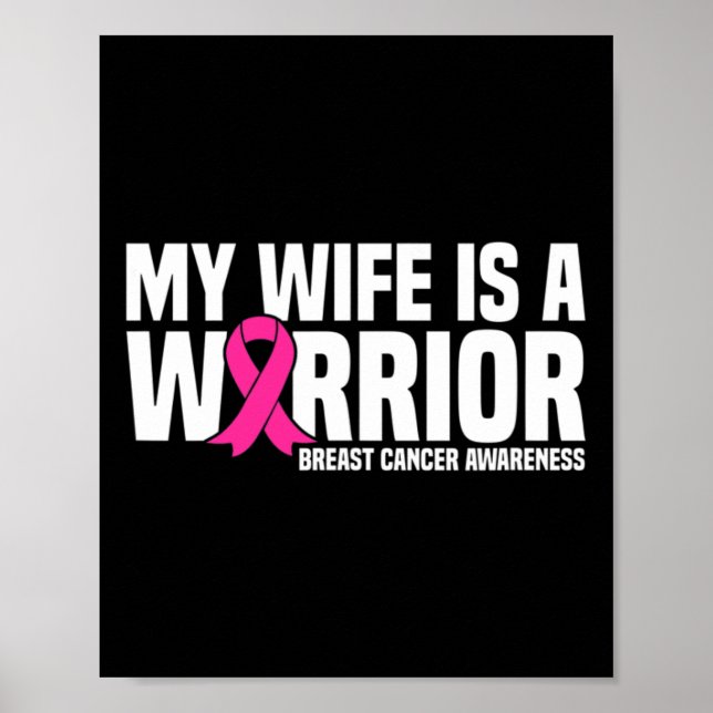 Maka är en krigare Rosa Ribbon Breast Cancer Aware Poster (Framsidan)