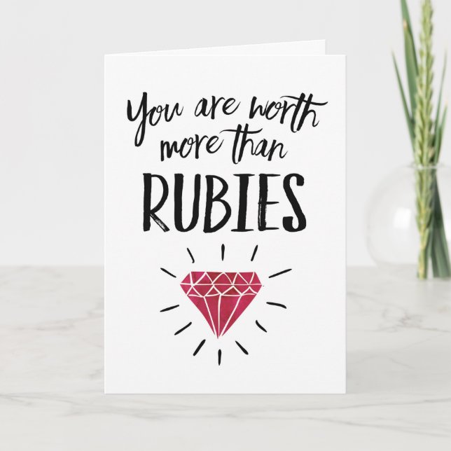 Maka, årsdag - du är värd mer än Rubies Kort (Framsida)