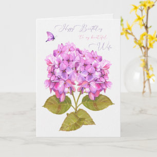 Maka från födelsedagen Hydrangeas och Butterfly Kort