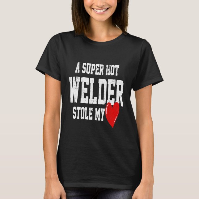 Maka Girlkompis Welder Welder Welding T Shirt (Framsida)