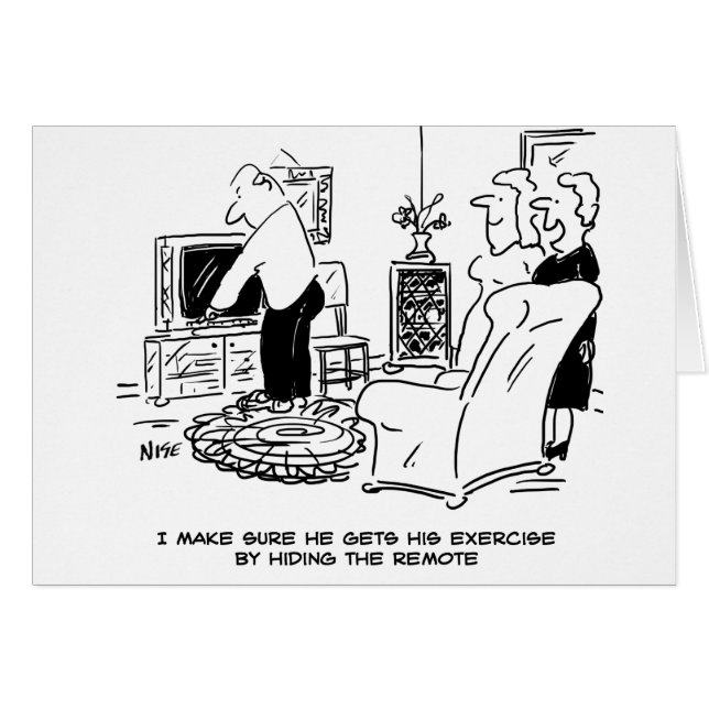 Maka Gömmer fjärrkontrollen för TV Hälsningskort (Framsidan Horizontal)