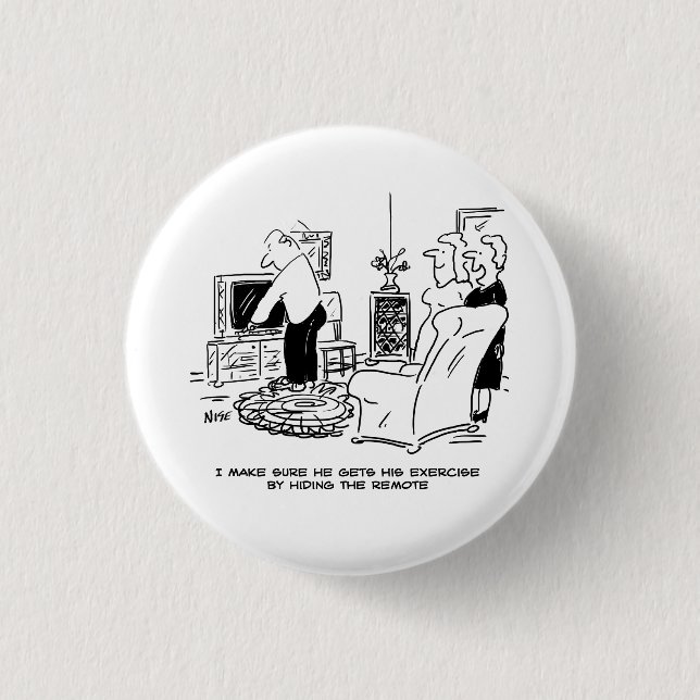 Maka Gömmer TV-fjärrkontroll. Funny Button Badge Knapp (Framsida)