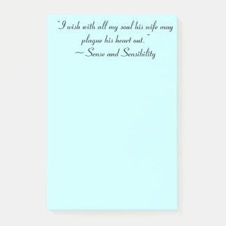 Maka kan plague Hans hjärta Jane Austen Bok Citote Post-it Block