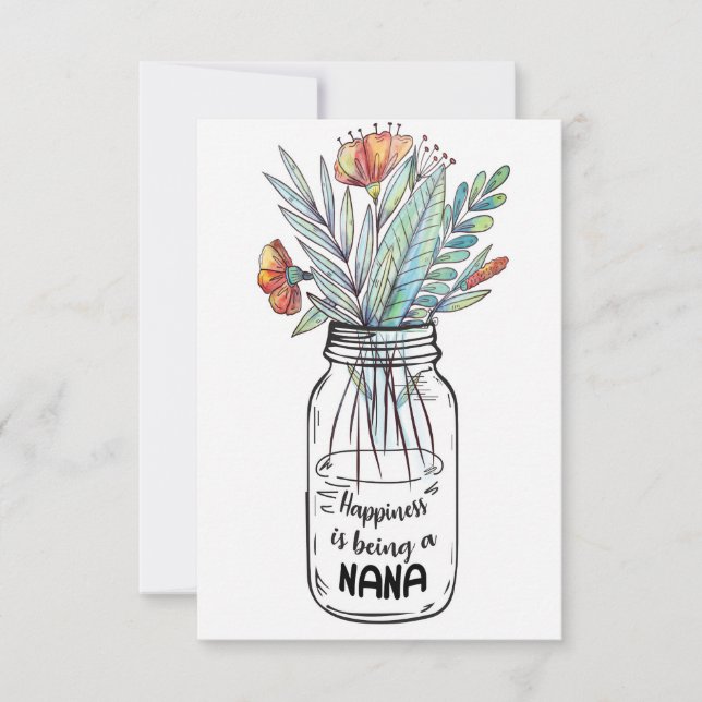 Maka Konst Lycka Är Att Vara En Nana Tack Kort (Framsida)
